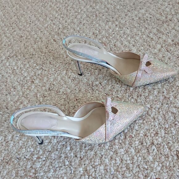 Rene Caovilla crystal embellished bow slingbacks size 36 - Picture 10 of 13